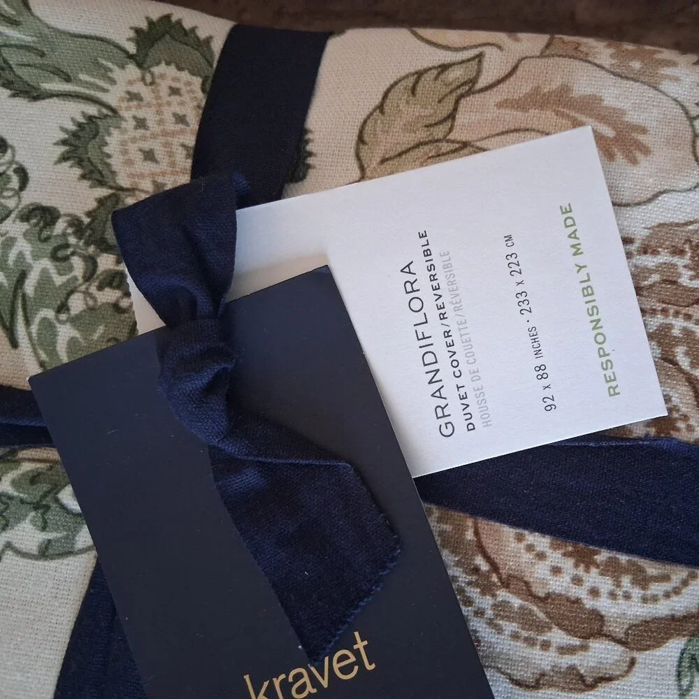 NEW Pottery Barn x Kravet GRANDIFLORA Reversible F/Q Duvet + 2 Shams